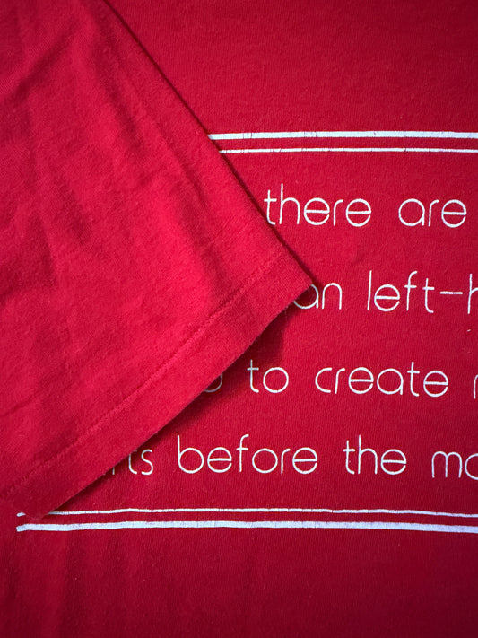 Vintage Red Left-Handers Quote Graphic T-Shirt