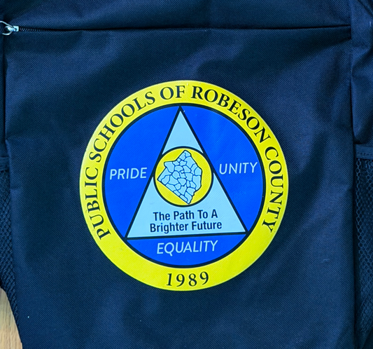 Public Schools of Robeson County Black Logo Backpack