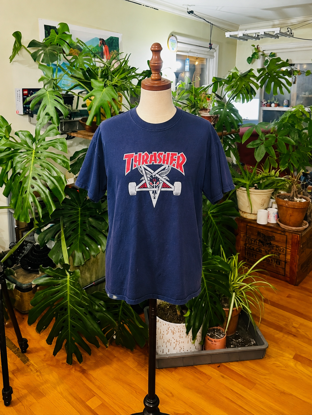 Vintage Thrasher Pentagram T-Shirt – Navy – Large