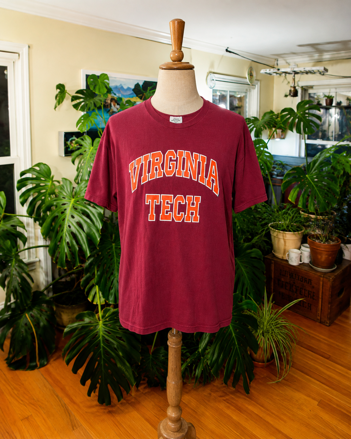 Vintage Virginia Tech Burgundy College Graphic T-Shirt