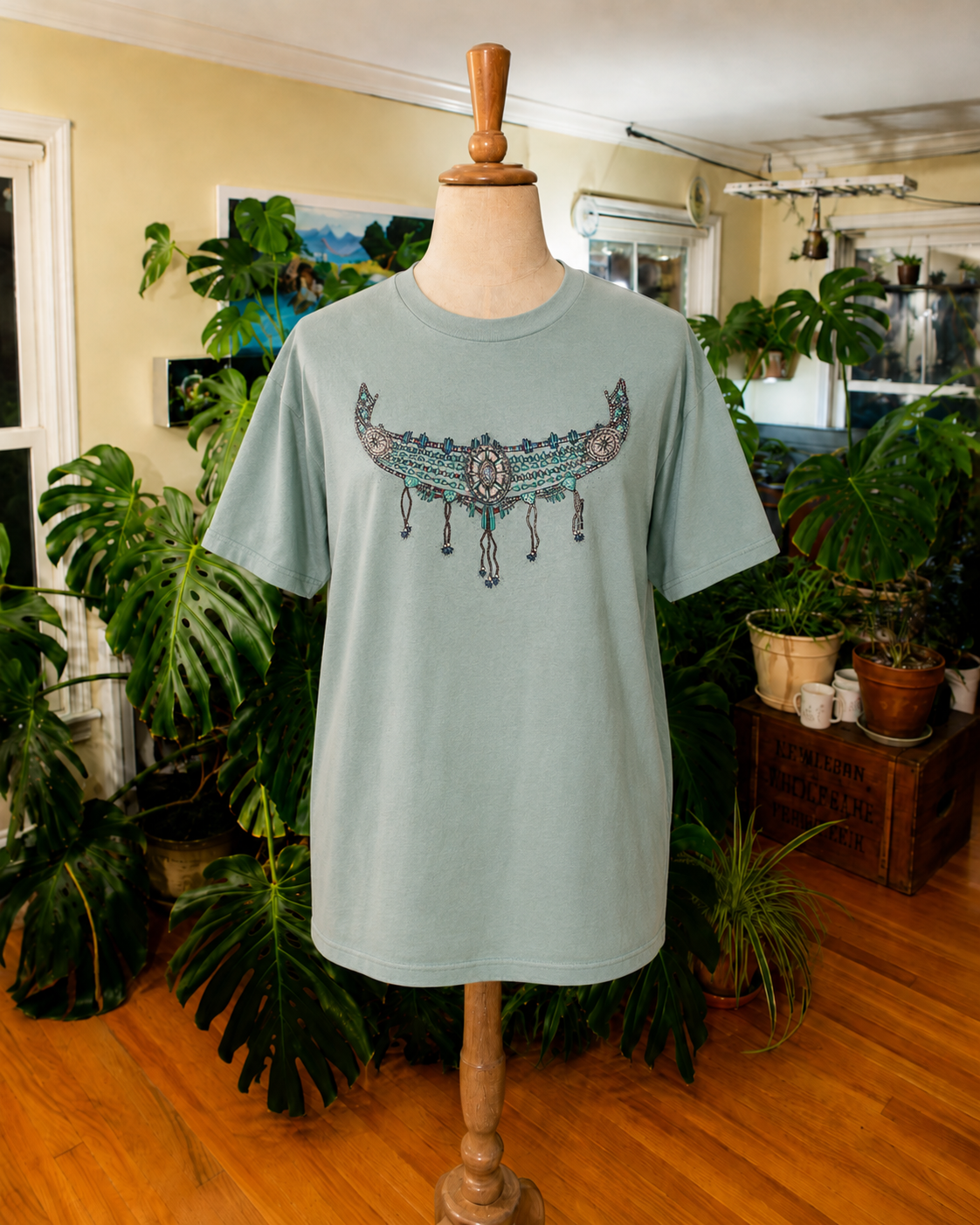 Seafoam Beaded Necklace Graphic T-Shirt