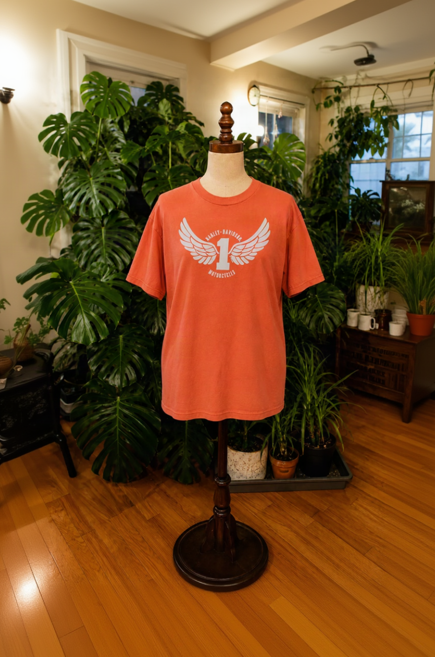 Vintage Harley-Davidson Winged #1 T-Shirt – Orange