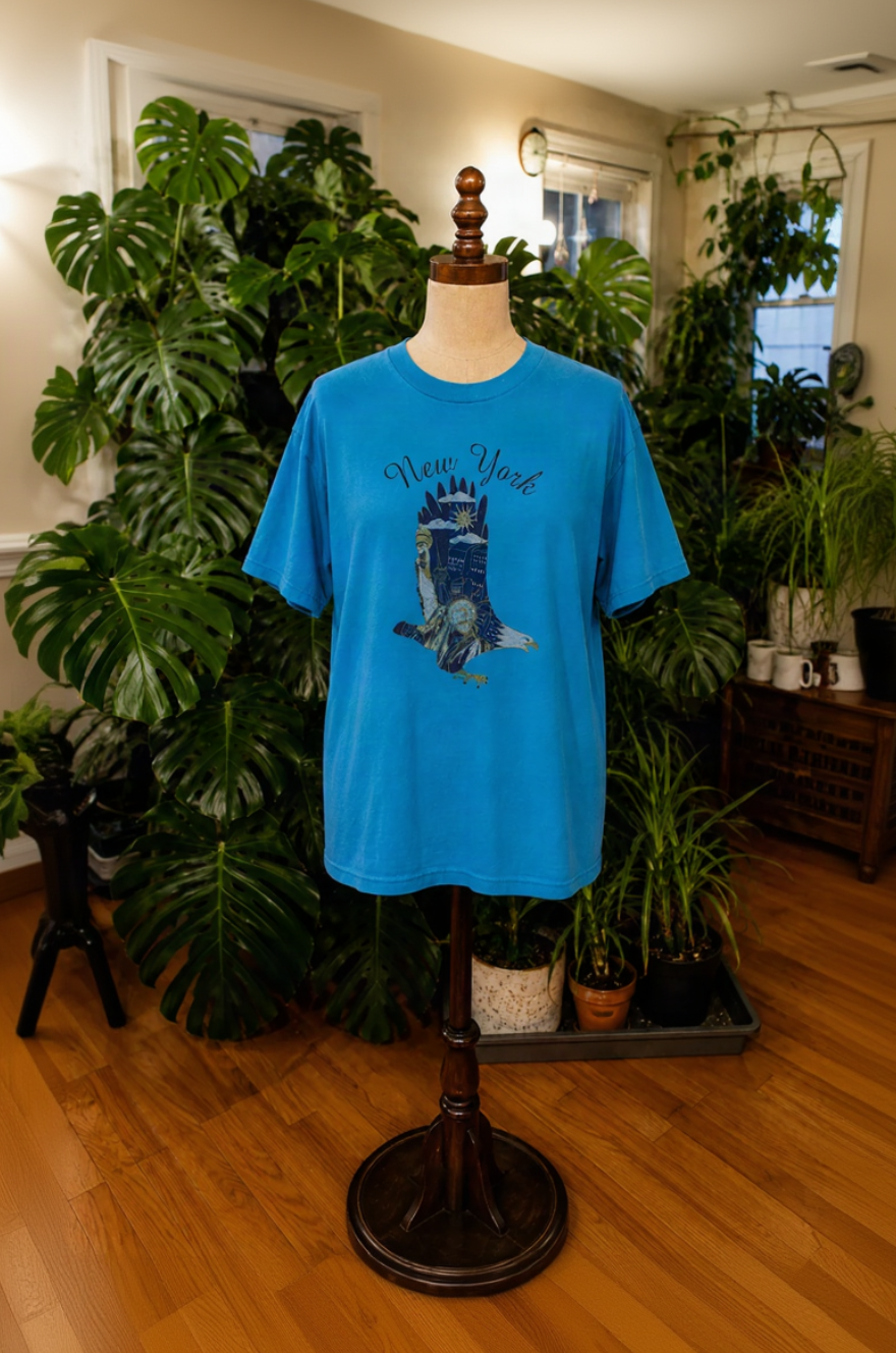 Vintage New York Eagle Graphic T-Shirt – Teal