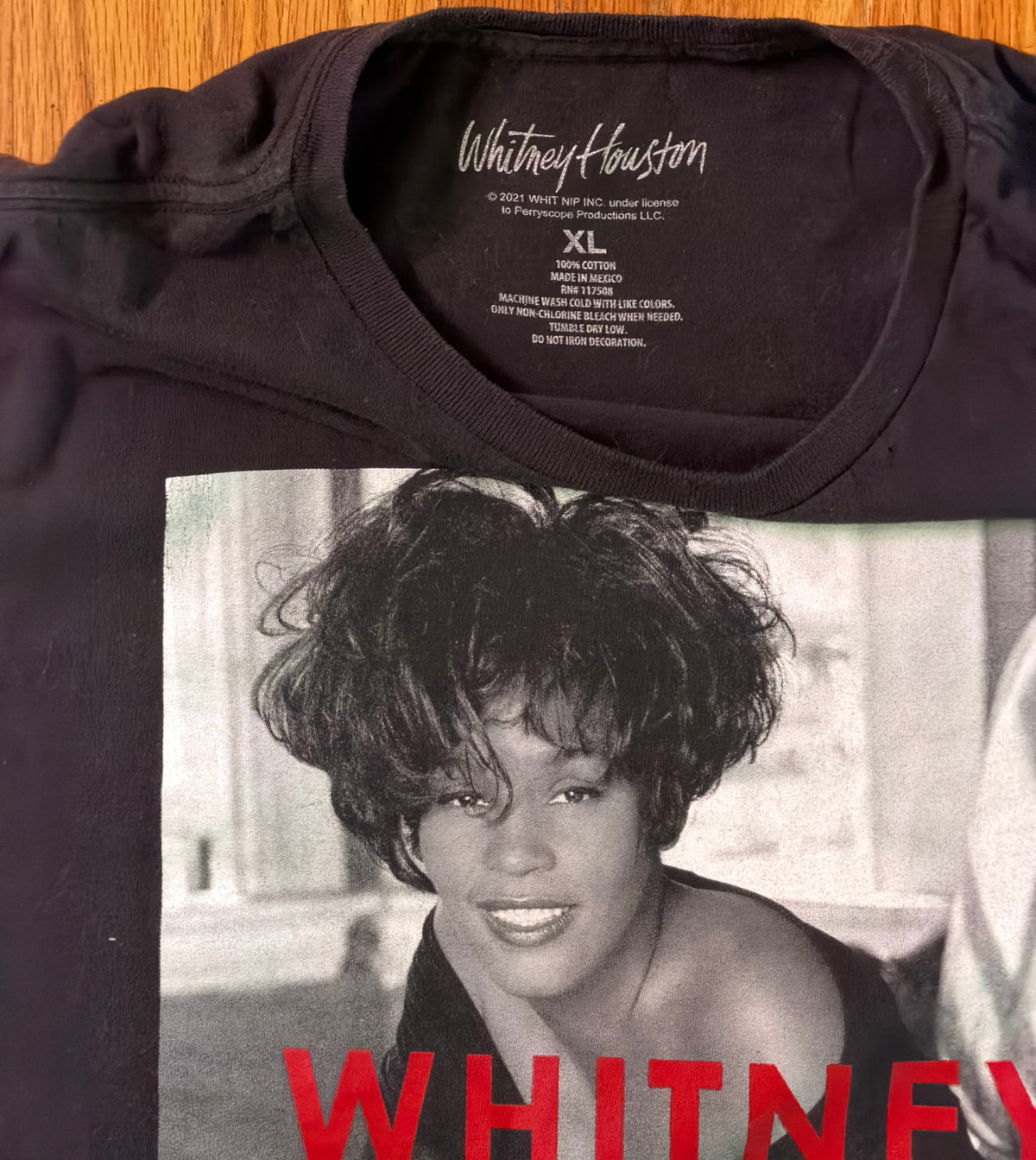 Whitney Portrait Black Graphic T-Shirt