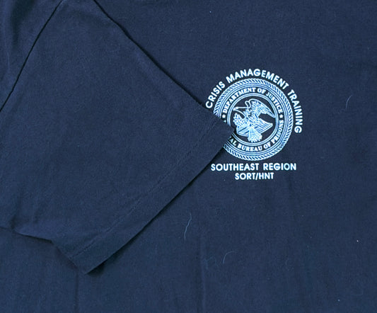 Vintage 1990 Corps Management Training Navy Graphic T-Shirt