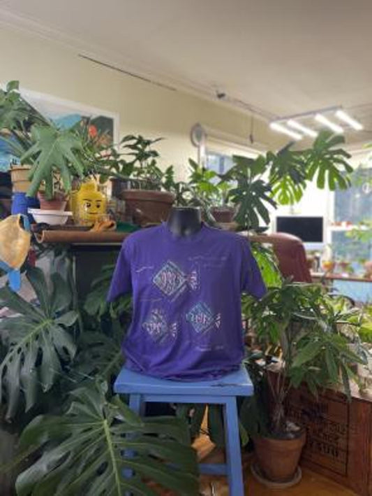 True Vintage Single Stitch Purple Shirt with puffy graphics