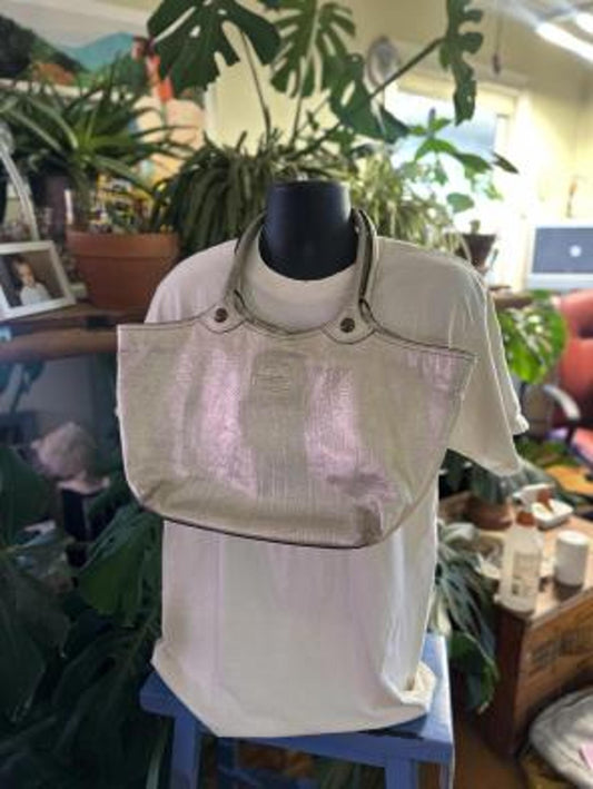 Vintage Metallic Silver Coach Tote Bag 12496